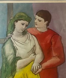 Framed Print Of Pablo Picasso Entitled  'Lovers'