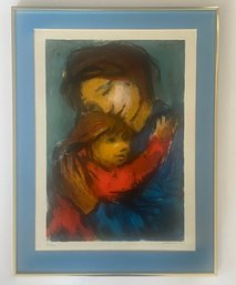 This Is An Artwork Titled Mother And Son By The Polish-Israeli Artist Arie Wachenhauser (1917-1998)