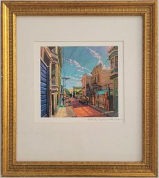 Signed Print Titled Balmy Alley: On The Red Road By Anthony Holdsworkth.