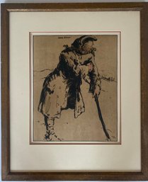 Illustration Of Pirate John Silver, Color Lithograph