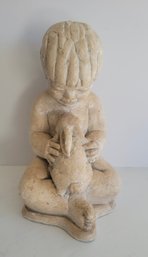 Vintage Sculpture By Austin Productions Titled 'Playmates'