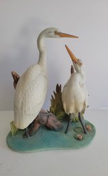 Figurine Titled 'Double Great Egret' Fea