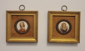 2 Miniature Victorian Era Portraits