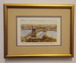 Photochrom Print Of The Szecheni Chain Bridge