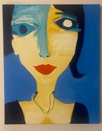 Acrylic On Canvas By Neal Turner 'Jouer Au Paradis' Signed On Bottom