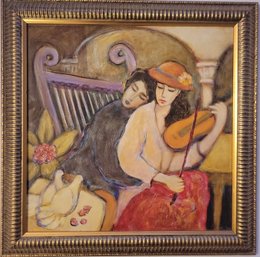 Embellished Giclee On Panel In The Likeness Of Lisa Linch's Heartstrings II