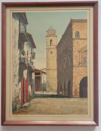Limited Edition Print Of European Street Scene Signed By J. Cabane