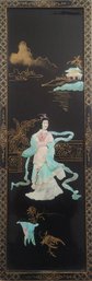 Asian Black Lacquer Wall Panel