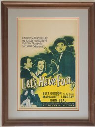 A Framed 1943 Movie Poster Print For The Comedy Musical Let's Have Fun,
