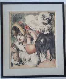 Framed Print Of Le Chapeau Pingl (The Pinned Hat) By Pierre-Auguste Renoir