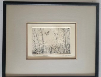 Llimited Edition Wildlife Etching Titled 'Alder Thicket',  Signed