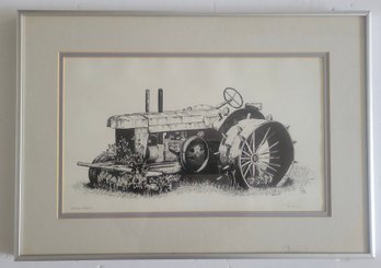 Framed Art Print Vintage Farm Tractor