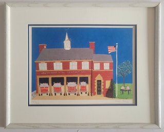 Limited Edition Print Of New Canaan Fire House By Ann Price