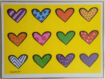 Print By Romero Britto Titled 'Heart Darts'