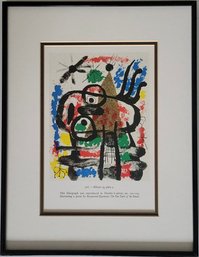 A Joan Miró Lithograph Titled 'Plate 5 (Owl)' From The Raymond Queneau Album 19