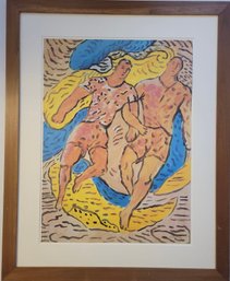 Colorful, Expressionistic Artwork Titled 'Athletes' (1988), Created By The Italian Artist Sandro Chia