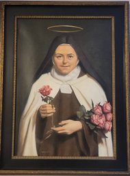 Oil Painting On  Canvas Of Saint Therese Of Lisieux, A Popular Saint