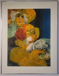 Limited Edition Color Lithograph 'Untitled) Depicting Figures By Alvar Suol Muoz-Ramos