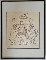 Cartoon Print Titled 'Oops' Depicting A Surgial Mishap