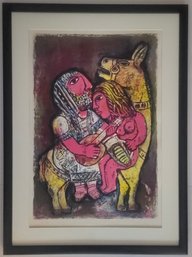 Color Lithograph Titled 'Man, Horse, And Nude Woman' Batia. Artist Proof