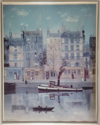 Michel Delacroix's Vintage Print Plate Signed Titled ' Le Canal'