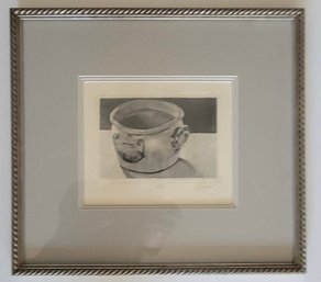 Artist Proof Still Life Of A Reflective Pewter Drinking Vessel