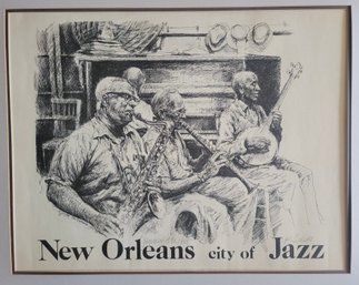 Pencil Signed Lithograph By Ken Burke Titled 'New Orleans City Of Jazz'