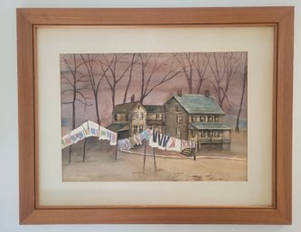 Water Color Of Rustic House By Lorraine Bell.