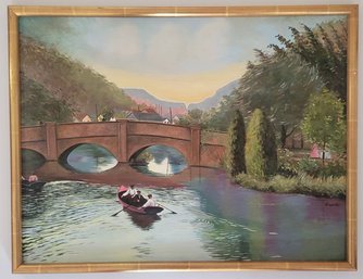 Oil Painting On Board Of Serene River