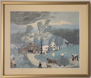 Print Titled 'The Thunderstorm' By Grandma Moses