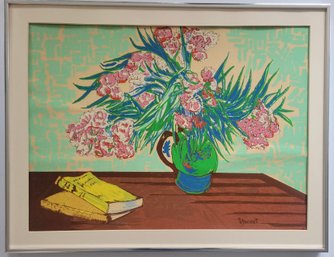 Silkscreen Print Titled 'Oleanders' By Vincent Van Gogh. Info On The Back