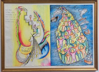 Hand Drawn Artwork Depicting A Call For Unity In Sri Lanka