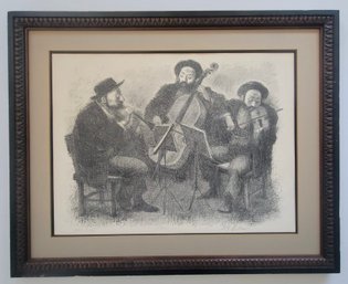 Pencil Signed Lithograph Titled 'Musicians' By Tully Filmus