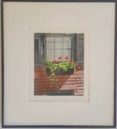 Pencil Signed  Etching 'Inner Garden Window Flower Box' Limited Edition
