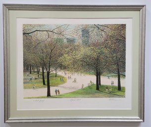 Color Lithograph Titled 'April 1987' By The American Artist Harold Altman