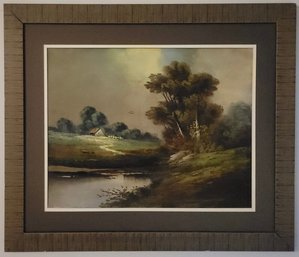 Vintage Landscape Pastel Aged, Not Signed