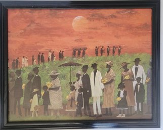 Vintage Print Titled 'Funeral Prorcession By Ellis Wilson