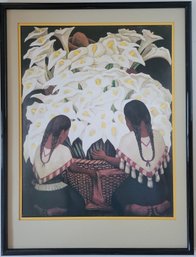 Vintage Print Titled 'Calla Lily Vendor' By Diego Rivera