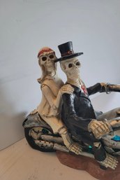 Rachel Zoe Skeleton Couple Bride Groom RIding Motorcycle