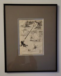 Salvador Dali Engraving Etching Entitled  Under Celestine Cane