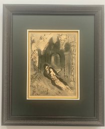 Framed Print Of Marc Chagall's Artwork Titled 'The Wedding' Or 'La Marie'.