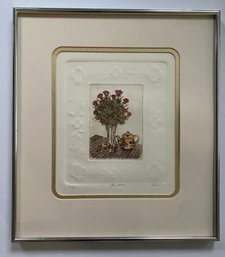 Original Limited Edition Etching Tea Roses By Olson David 120/600