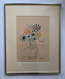 Vintage 1960s Silkscreen 'Bouquet Of Peace' By Pablo Picasso