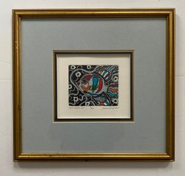 Etching Titled 'Sea Jewel IV' Penicl Signed Limited Edition Jeanne Fingerhut