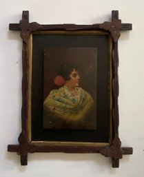 19th Century Oil Painting Of Woman. Signed On The Bottom.