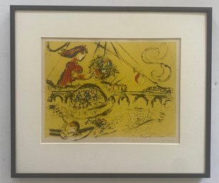 Vintage Print By Marc Chagall Titled Isle Of St. Louis