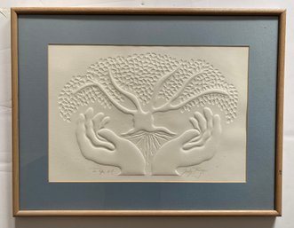 Inkless Intaglio Print Titled 'To Life' By Artist Judy Targan. Artist Proof