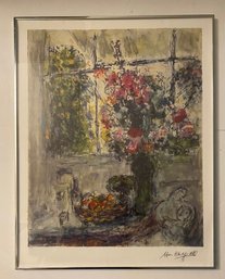 Limited Edition  Lithograph By The Artist Marc Chagall Titled  'Still Life With Flowers And Fruit'
