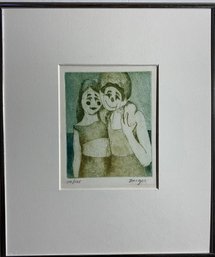 Limited Edition Etching Titled Happy Clowns By Peter Barger. Pencil Signed