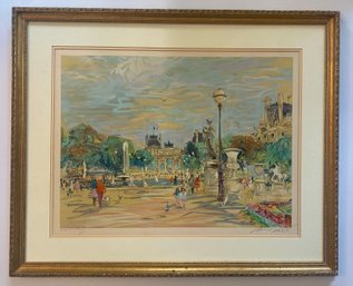 Artist Proof Lithograph Titled 'Tuileries Garden'